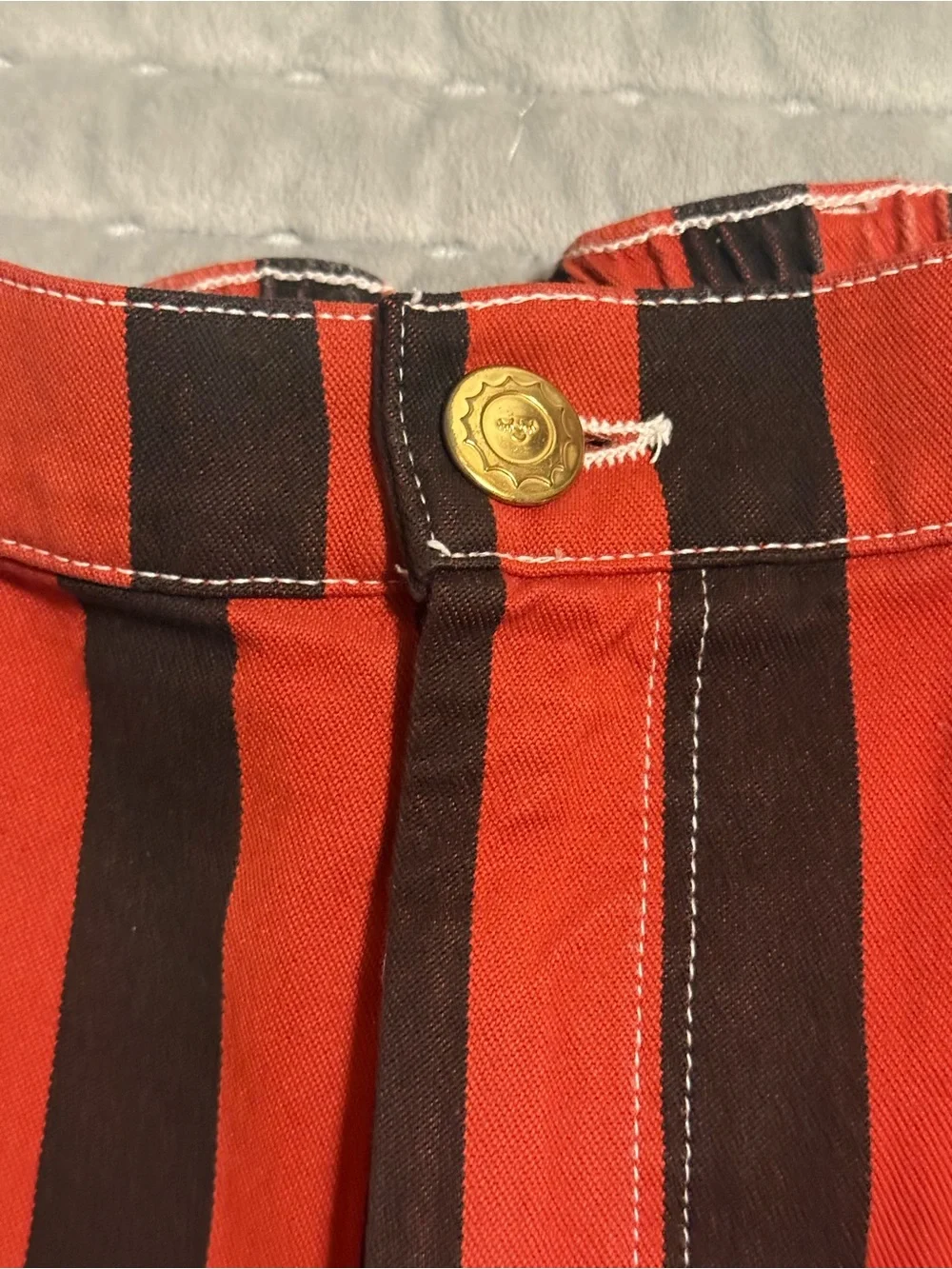 Big Bud Press Work Pants-Red and Black Vertical Stripe - Picture 4 of 12